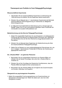 Themenpool zum Portfolio im Fach Pädagogik/Psychologie