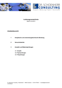 Leistungsverzeichnis - Dr. Schönherr Consulting