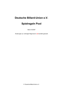 Deutsche Billard-Union eV Spielregeln Pool