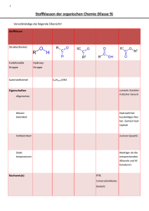 Stoffklassen der organischen Chemie (Klasse 9)