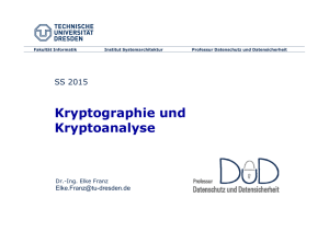 Kryptographie und Kryptoanalyse - Fakultät Informatik