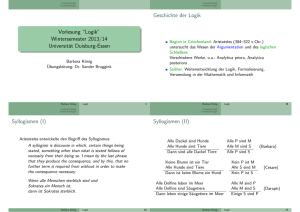 Vorlesung “Logik” Wintersemester 2013/14 Universität Duisburg