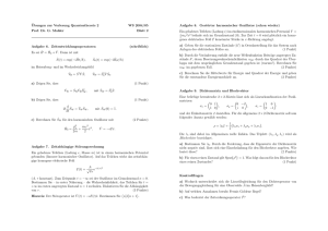 Übungen zur Vorlesung Quantentheorie 2 WS 2004/05 Prof. Dr. G