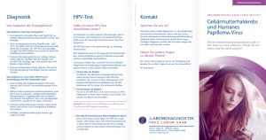 Diagnostik HPVTest Kontakt Gebärmutterhalskrebs und Humanes