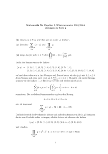 Mathematik für Physiker I, Wintersemester 2013/2014 Lösungen zu