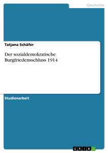Der sozialdemokratische Burgfriedensschluss 1914, Gesch. Europa