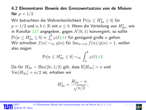 4.2 Elementarer Beweis des Grenzwertsatzes von de Moivre für p