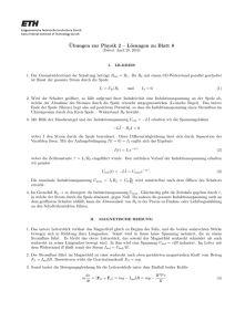 ¨Ubungen zur Physik 2 – Lösungen zu Blatt 8
