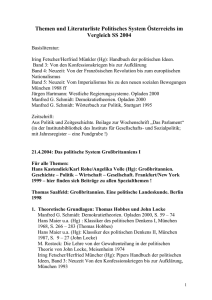 Themen und Literaturliste Politisches System Österreichs