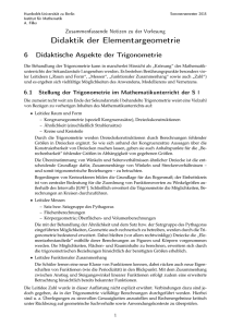 Didaktische Aspekte der Trigonometrie - Humboldt