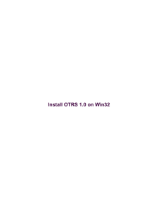 Install OTRS 1.0 on Win32