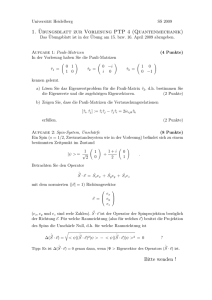 1. Übungsblatt (pdf, dt.) - Institut für Theoretische Physik