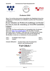 Probetest 2010 - Swiss Physics Olympiad