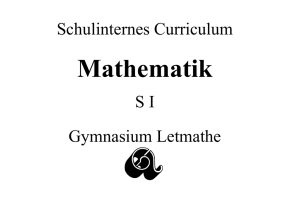 Lehrplan für Sek. I - Gymnasium Letmathe