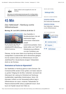 Das Hafenduell - Hamburg contra Wilhelmshaven | NDR.de