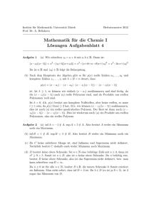 Mathematik für die Chemie I Lösungen Aufgabenblatt 4