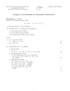 Lösungen zu den Hausübung zur Numerischen Mathematik II