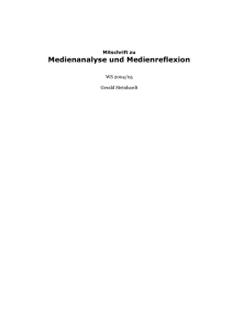 Medienanalyse und Medienreflexion