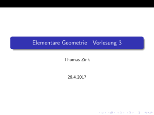 Elementare Geometrie Vorlesung 3