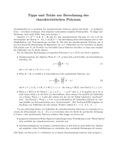 Tipps und Tricks zur Berechnung des charakteristischen Polynom
