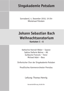 Singakademie Potsdam Johann Sebastian Bach Weihnachtsoratorium