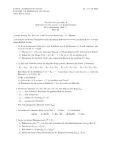 Blatt 12 - Institut für Algebra, Zahlentheorie und Diskrete Mathematik
