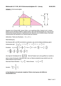 Mathematik LK 11 M1, AB 16 Extremwertaufgaben 02 – Lösung