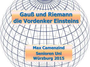 Gauß und Riemann die Vordenker Einsteins
