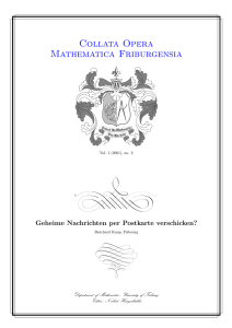 Collata Opera Mathematica Friburgensia