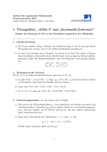 1. ¨Ubungsblatt ,,AlMa 2”und,,Stochastik(Lehramt)”