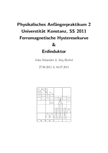 Physikalisches Anfängerpraktikum 2 Universtität Konstanz, SS 2011