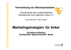 Honig- Vortrag Frau Wildraut - Landesverband Westfälischer und