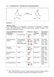 5.1 (–)-Menthon aus (–)-Menthol und Calciumhypochlorit