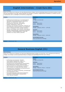 English Intermediate – Crash Kurs (B2) General Business English (C1)