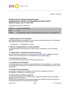 Protokoll GV 2014 - SCV Schweizerischer Chemie