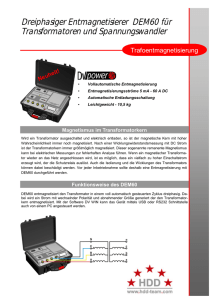 Dreiphasiger Entmagnetisierer DEM60 für Transformatoren und