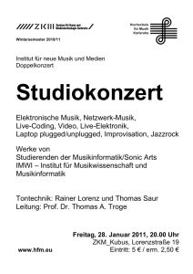 Studiokonzert - Hochschule für Musik Karlsruhe