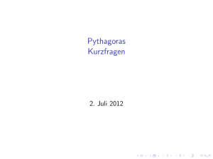 Pythagoras Kurzfragen