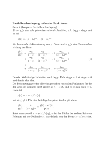 Partialbruchzerlegung rationaler Funktionen Satz 4 (komplexe