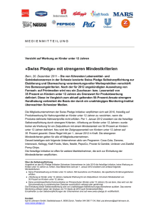 «Swiss Pledge» mit strengeren Mindestkriterien