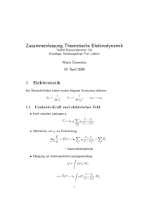 Zusammenfassung Theoretische Elektrodynamik