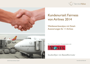Kundenurteil: Fairness von Airlines 2014