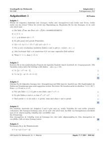 Aufgabenblatt 1 - Institut für Mathematik