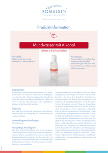 Produktinformation Mundwasser mit Alkohol