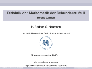 Didaktik der Mathematik der Sekundarstufe II - Humboldt