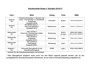 Schulbuchliste Klasse 3 Schuljahr 2016/17 Fach Werk Verlag Preis