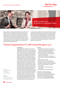 Trainee Organisation/IT, SAP-Anwendungen, Berlin
