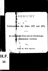 Bericht über Publicationen der Jahre 1873 und 1874, welche die