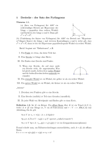 1 Dreiecke - der Satz des Pythagoras ÝÑ AbbpA, Aq eine 0 v  v