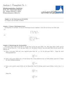 Problem Set 1 - Mathematisches Institut der Universität Bonn